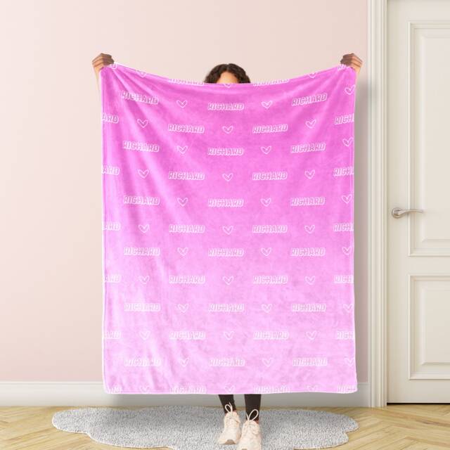 Personalized Name Blanket Pattern Blanket, Birthday Gift, Baby Single Sided Printing Christmas Gift - image 1
