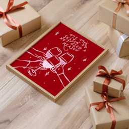 Tis The Season Christmas Print - Pink & Red Xmas Decor - thumbnail 3