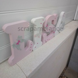 Wooden First Name Letter, Girl's Bedroom Baby Letter To Put, Personalized Decorative Letters With Butterfly Theme - thumbnail 3