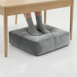 Silver Grey Plush Velvet Bean Bag Floor Cushion Square Ottoman Pouf - thumbnail 2