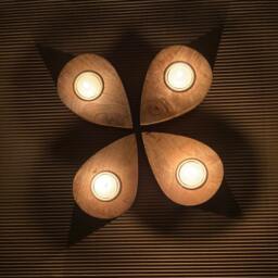 Set Of 5 - Handmade Wooden Tea Light Holders Drop Shape Tea Stand Wedding Decor Favors - thumbnail 1