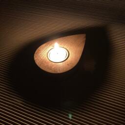 Set Of 5 - Handmade Wooden Tea Light Holders Drop Shape Tea Stand Wedding Decor Favors - thumbnail 3