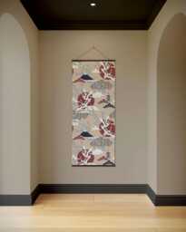 Crane & Cherry Blossom Tapestry - Wall Hanging Unique Art