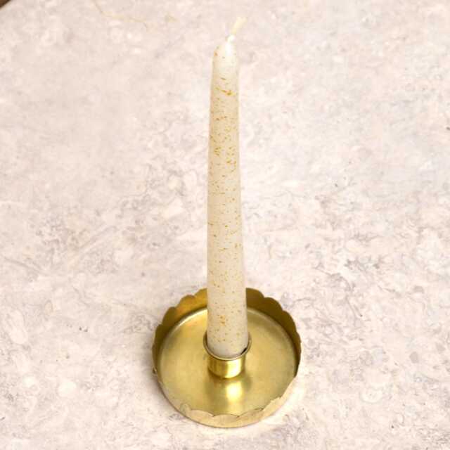 Gold-Plated Brass Candlestick - image 1
