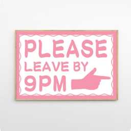 Please Leave By 9Pm Art Canvas Poster, Trendy Wall Art, Apartment Aesthetic Decor, Retro Home Printed Gift - thumbnail 2