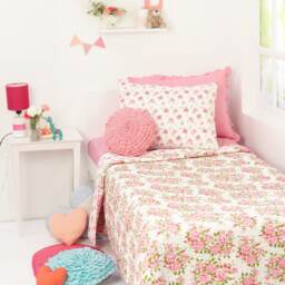 Vintage Rose Kantha Kids' Bedding Set - Personalized Girl Room Decor - thumbnail 1