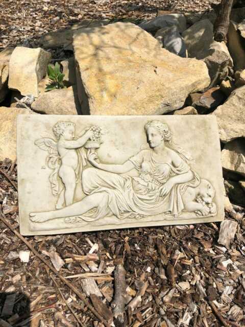Roman Lady Stone Plaque - Hanging Outdoor Garden Ornament Greek Classical Decoration B - image 1