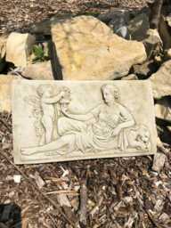 Roman Lady Stone Plaque - Hanging Outdoor Garden Ornament Greek Classical Decoration B