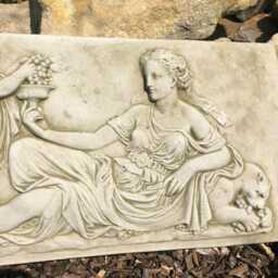 Roman Lady Stone Plaque - Hanging Outdoor Garden Ornament Greek Classical Decoration B - thumbnail 3