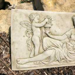 Roman Lady Stone Plaque - Hanging Outdoor Garden Ornament Greek Classical Decoration B - thumbnail 2