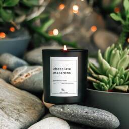 Chocolate Macarons Soy Candle Eco Friendly Home Decor Sweet Gift For Her Christmas Winter Chocolate Vanilla Almond - thumbnail 2