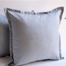 Cotton Gray Cushion, Handmade, Coordinated With Runner & Tablecloth. Gray Pillow, Decorative Pillows, Cotton - thumbnail 4