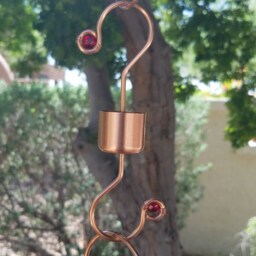 Copper Wire Ant Moat With Red Glass Crystals For Hummingbird Feeders - thumbnail 2