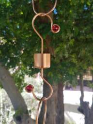 Copper Wire Ant Moat With Red Glass Crystals For Hummingbird Feeders - thumbnail 1