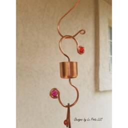Copper Wire Ant Moat With Red Glass Crystals For Hummingbird Feeders - thumbnail 3