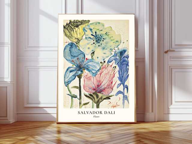 Salvador Dali Flowers Art Print, Poster, Wall Decor, Art, Botanical