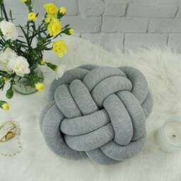 Knot Pillow Cotton Decorative Cushion Gray Soft Scandinavian Supple Modern Pillow For Bedroom Size 13, 78x13, 78 - thumbnail 1