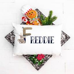 Personalised Reindeer Alphabet Christmas Pillow Case, Initial Gift, Childrens Bedroom Pillow, Eve Box Filler - thumbnail 3