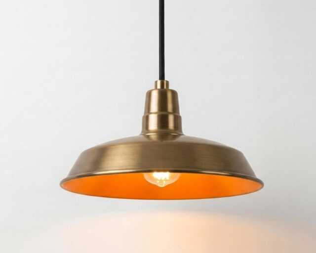 Hanging Light - Luxury Antique Brass With Vintage Industrial Dome Design - Elegant Ceiling Lighting For Living Room & Kitchen - image 1