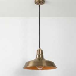 Hanging Light - Luxury Antique Brass With Vintage Industrial Dome Design - Elegant Ceiling Lighting For Living Room & Kitchen - thumbnail 2