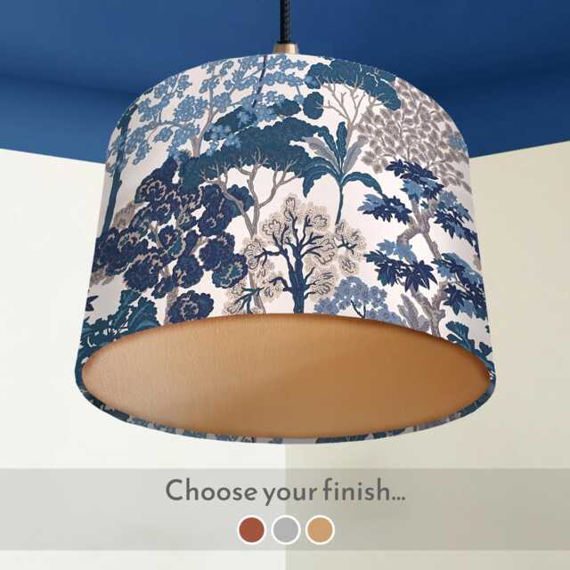 Handmade Blue Tree Lampshade Botanical Light Shade, Modern Interior - image 1