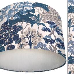 Handmade Blue Tree Lampshade Botanical Light Shade, Modern Interior - thumbnail 3