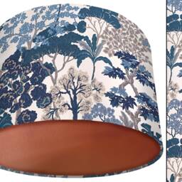 Handmade Blue Tree Lampshade Botanical Light Shade, Modern Interior - thumbnail 2
