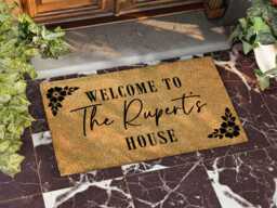 Custom Family Name Doormat - Wedding Gift For Couple