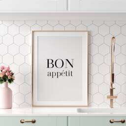 Bon Appetit Print - Elegant Kitchen & Dining Room Wall Art - Unframed - thumbnail 4