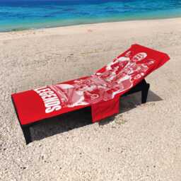 The Gooners - Player Montage Red Football Sunbed Towel With Pockets - thumbnail 1