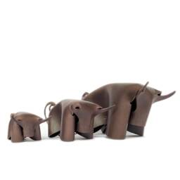 Leather Ox - Long Horns Design Object Handmade From Vegetable Tanned Italian Leather - thumbnail 3