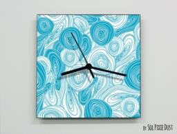 Colorful Scallop Seablue Pattern Wall Clock