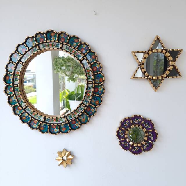 "Peruvian Mirrors ""Antique Steel Blue Collection 40cm" - image 1