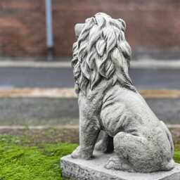 Concrete Lion Statue Stone Guardian Figurine Outdoor Animal Sculpture Cement Wildlife Ornament Front Door Decoration Lion Lover Gift - thumbnail 2