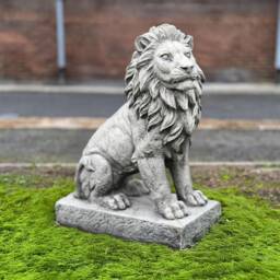 Concrete Lion Statue Stone Guardian Figurine Outdoor Animal Sculpture Cement Wildlife Ornament Front Door Decoration Lion Lover Gift