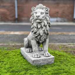 Concrete Lion Statue Stone Guardian Figurine Outdoor Animal Sculpture Cement Wildlife Ornament Front Door Decoration Lion Lover Gift - thumbnail 4