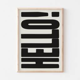 Hello Print Poster, Bold Print, Typography Typographic Cool Wall Art, Eclectic Retro Style - thumbnail 3