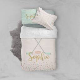 Hockey Girls Bedding Set Personalized Duvet Cover & Pillowcases - thumbnail 2