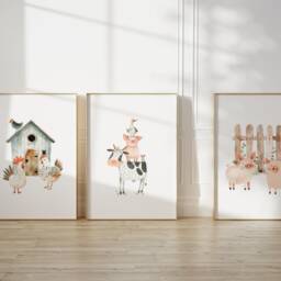 Farm Nursery Prints, Yard, Animals Decor, Kids Nursery, Print, Decor - thumbnail 3