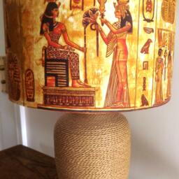 Egyptian Lampshade Shabby Chic Gold Brown Black Fatta Da Mamma - thumbnail 2