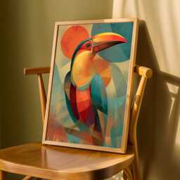 Geometric Toucan Print - Vibrant Abstract Bird Wall Art - Poster Only - thumbnail 3
