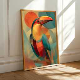 Geometric Toucan Print - Vibrant Abstract Bird Wall Art - Poster Only - thumbnail 2