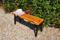 Garden Bench-Seat-Solid Yew Bench, Steel Rustic Patio Seat, Hallway Bench, Entryway Furniture-Bench, Bench Storage, For Table