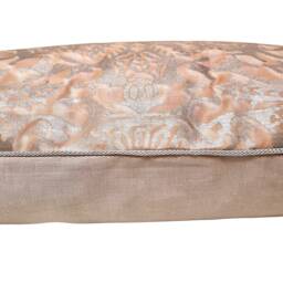 Fortuny Fabric Lumbar Throw Pillow Cover Apricot & Silvery Gold Campanelle Pattern - Made in Italy - thumbnail 2