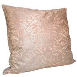 Fortuny Fabric Lumbar Throw Pillow Cover Apricot & Silvery Gold Campanelle Pattern - Made in Italy - thumbnail 3