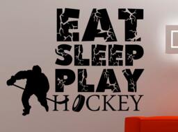 Eat Sleep Play Hockey Wall Decal Inspirational Quote Vinyl Sticker Home Interior Decorations Motivational Art Boys Sports Room Decor 8Hkk