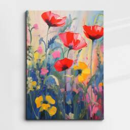 Beautiful Flowers Modern Floral Abstract Oil Painting Style Wall Art Framed Canvas Poster Print Home Kitchen Living Room Decor Gifts - thumbnail 3