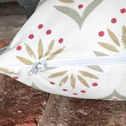 1408. Spray Soft Green On White, Handmade 100% Cotton Cushion Cover, Various Sizes - thumbnail 2