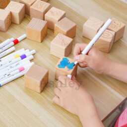 Baby Wooden Blocks, Natural Nursery Decor, Custom Name Alphabet Abc Letter Blocks - thumbnail 2