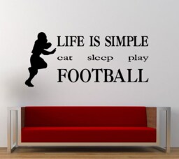 Eat Sleep Play Football Repeat American Sport Outdoors Wall Decal Sticker Vinyl Mural Leaving Bedroom Room Home Decor Free Shipping L299 - thumbnail 1